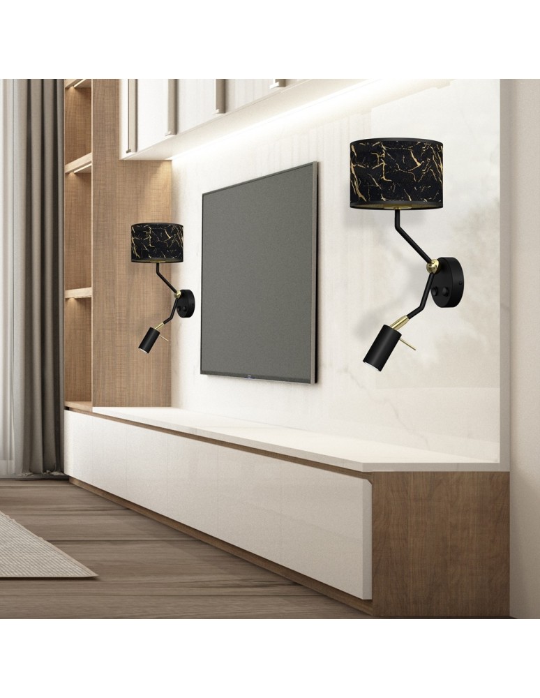 Reading wall lamps - Milagro Wall lamp SENSO Black/Gold 1xE27 + 1x mini GU10 MLP7291 - product kolory-swiatla.pl 4