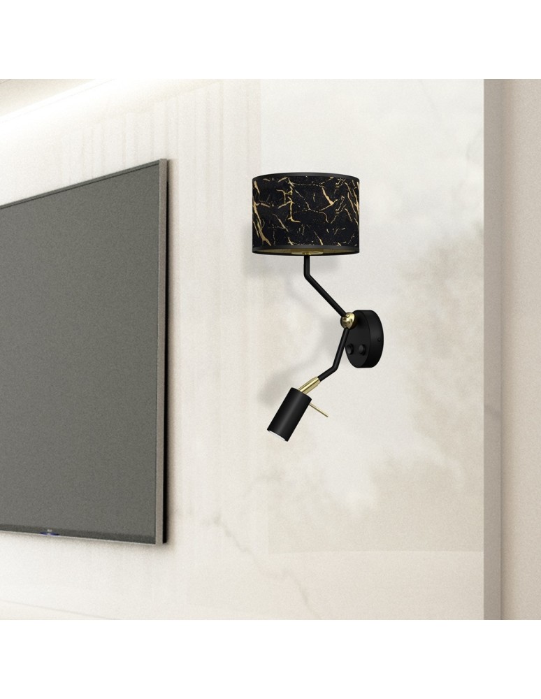 Reading wall lamps - Milagro Wall lamp SENSO Black/Gold 1xE27 + 1x mini GU10 MLP7291 - product kolory-swiatla.pl 5
