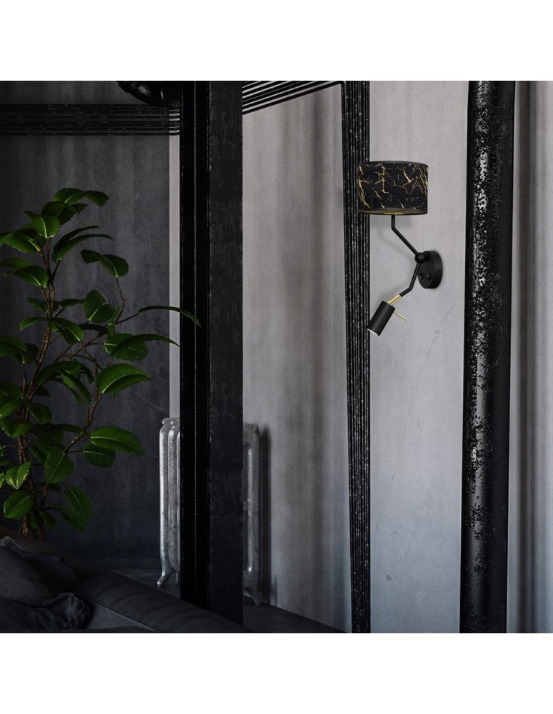 Reading wall lamps - Milagro Wall lamp SENSO Black/Gold 1xE27 + 1x mini GU10 MLP7291 - product kolory-swiatla.pl 7