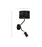 Reading wall lamps - Milagro Wall lamp SENSO Black/Gold 1xE27 + 1x mini GU10 MLP7291 - product 8