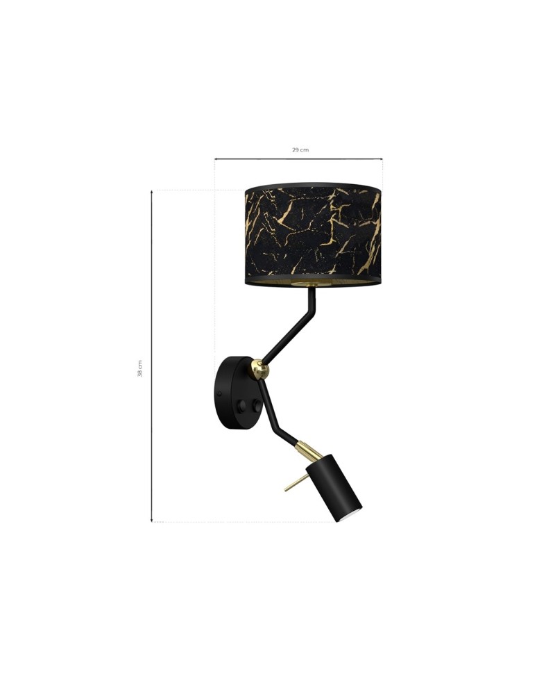 Reading wall lamps - Milagro Wall lamp SENSO Black/Gold 1xE27 + 1x mini GU10 MLP7291 - product kolory-swiatla.pl 8