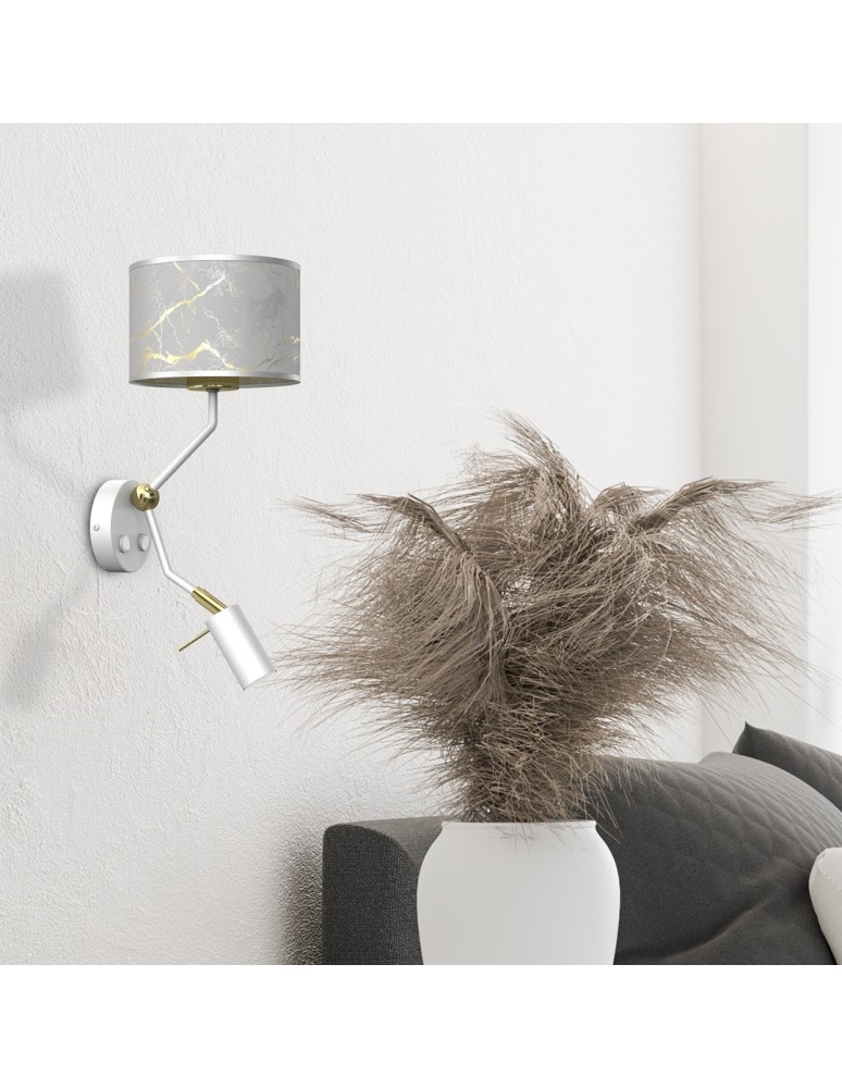 Reading wall lamps - Milagro Wall lamp SENSO White/Gold 1xE27 + 1x mini GU10 MLP7302 - product kolory-swiatla.pl 3