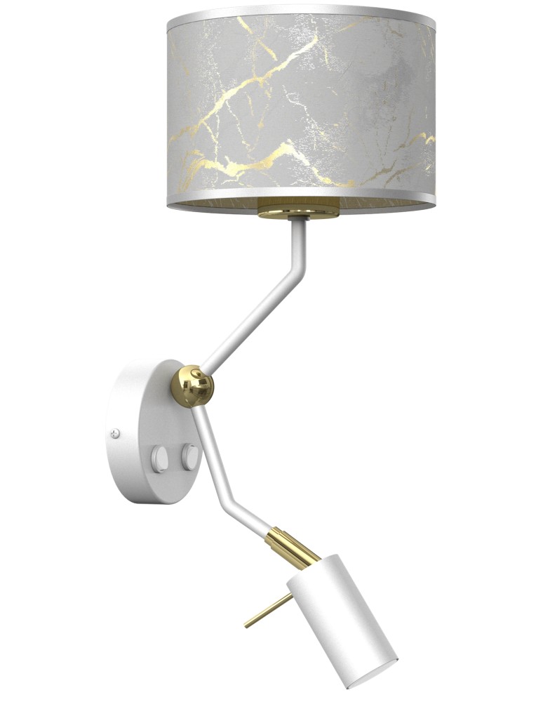 Reading wall lamps - Milagro Wall lamp SENSO White/Gold 1xE27 + 1x mini GU10 MLP7302 - product kolory-swiatla.pl 7