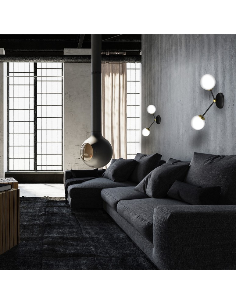 Milagro Kinkiet JOY BLACK / GOLD 2xE14 MLP7458