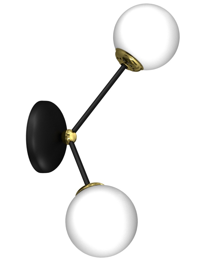 Milagro Kinkiet JOY BLACK / GOLD 2xE14 MLP7458