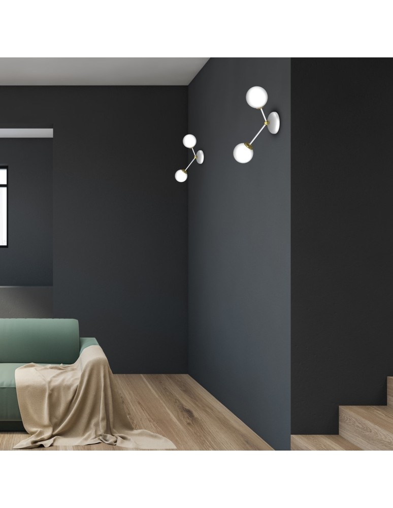 Milagro Kinkiet JOY WHITE / GOLD 2xE14 MLP7462