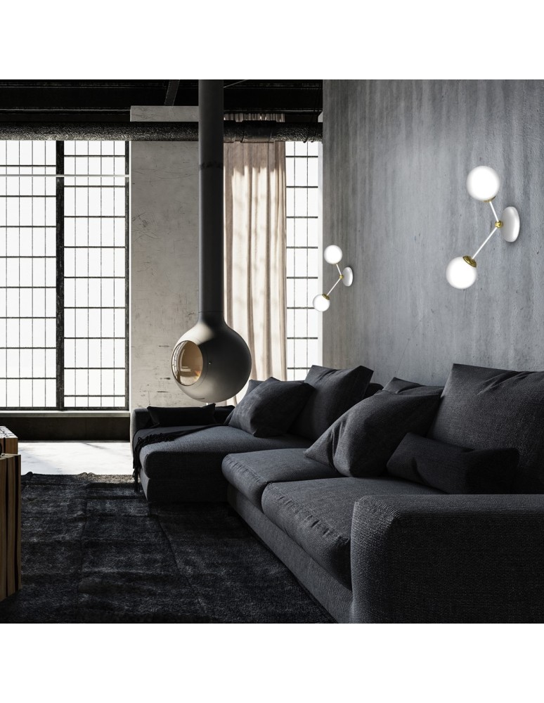 Wall lamps - Milagro Wall lamp JOY WHITE / GOLD 2xE14 MLP7462 - product kolory-swiatla.pl 4