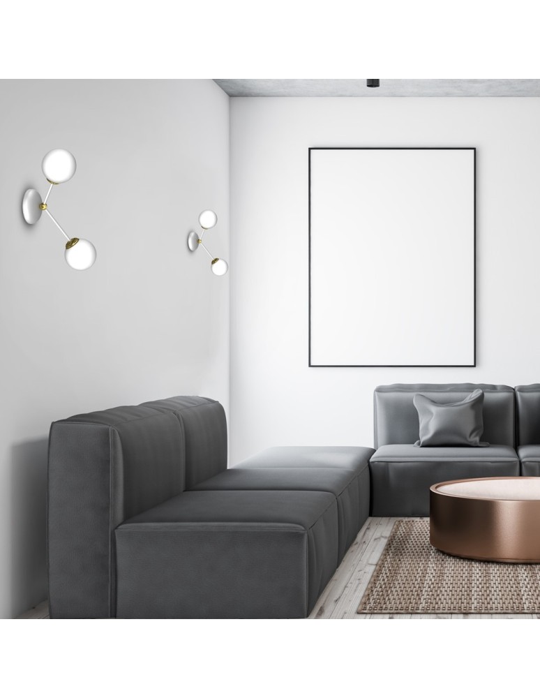 Wall lamps - Milagro Wall lamp JOY WHITE / GOLD 2xE14 MLP7462 - product kolory-swiatla.pl 5