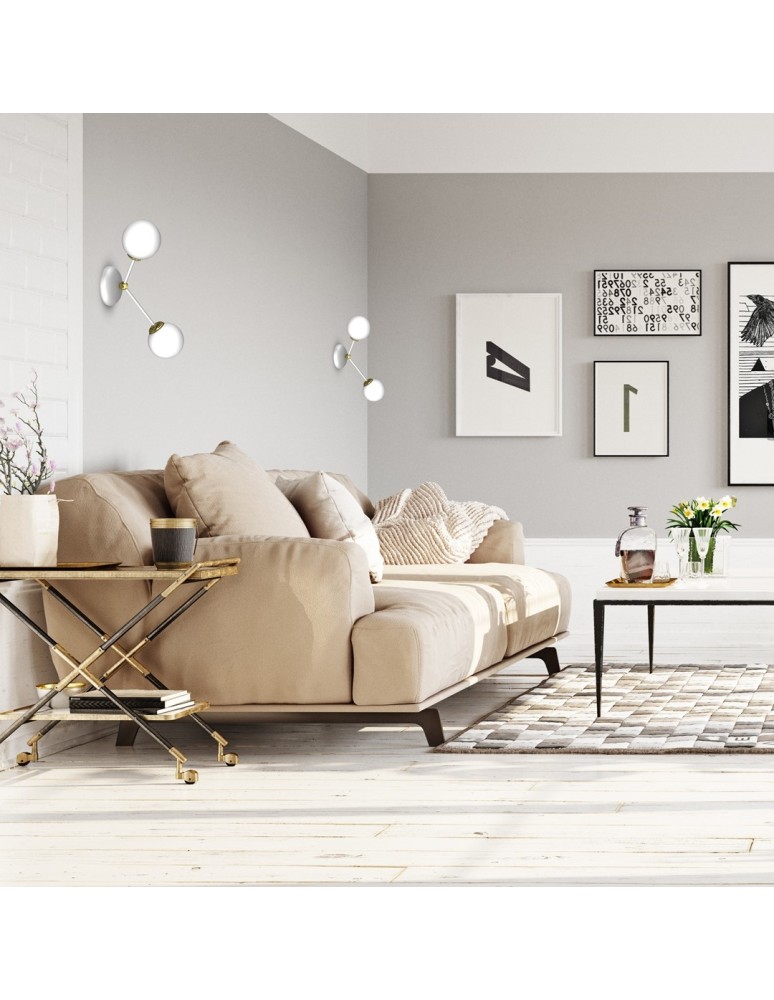 Wall lamps - Milagro Wall lamp JOY WHITE / GOLD 2xE14 MLP7462 - product kolory-swiatla.pl 6