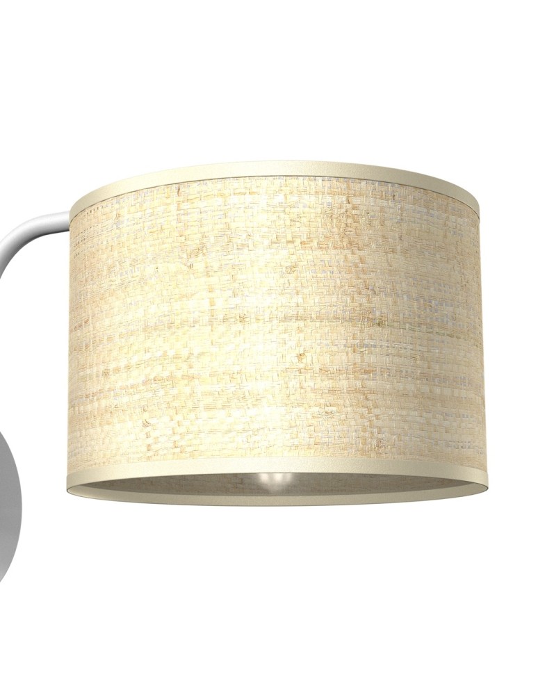 Wall lamps with lampshade - Milagro Wall lamp MARSHALL WHITE / RATTAN 1xE27 MLP7482 - product kolory-swiatla.pl 2