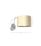 Wall lamps with lampshade - Milagro Wall lamp MARSHALL WHITE / RATTAN 1xE27 MLP7482 - product 7