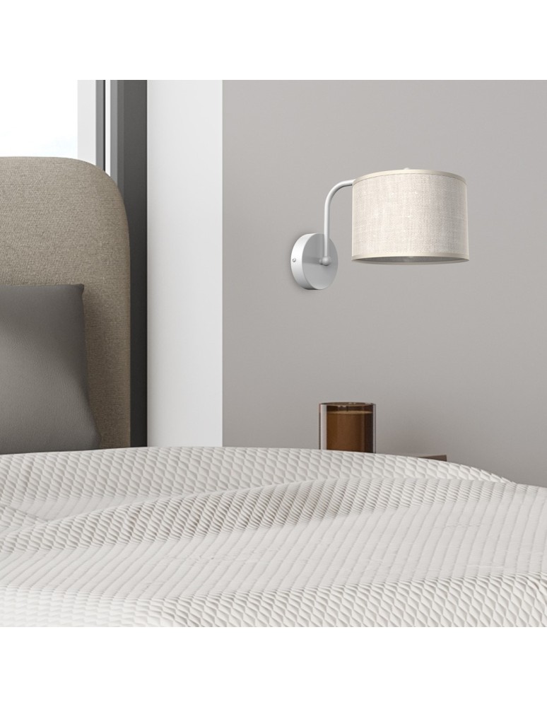 Wall lamps with lampshade - Milagro Wall lamp LINO WHITE / LEN 1xE27 MLP7493 - product kolory-swiatla.pl 3