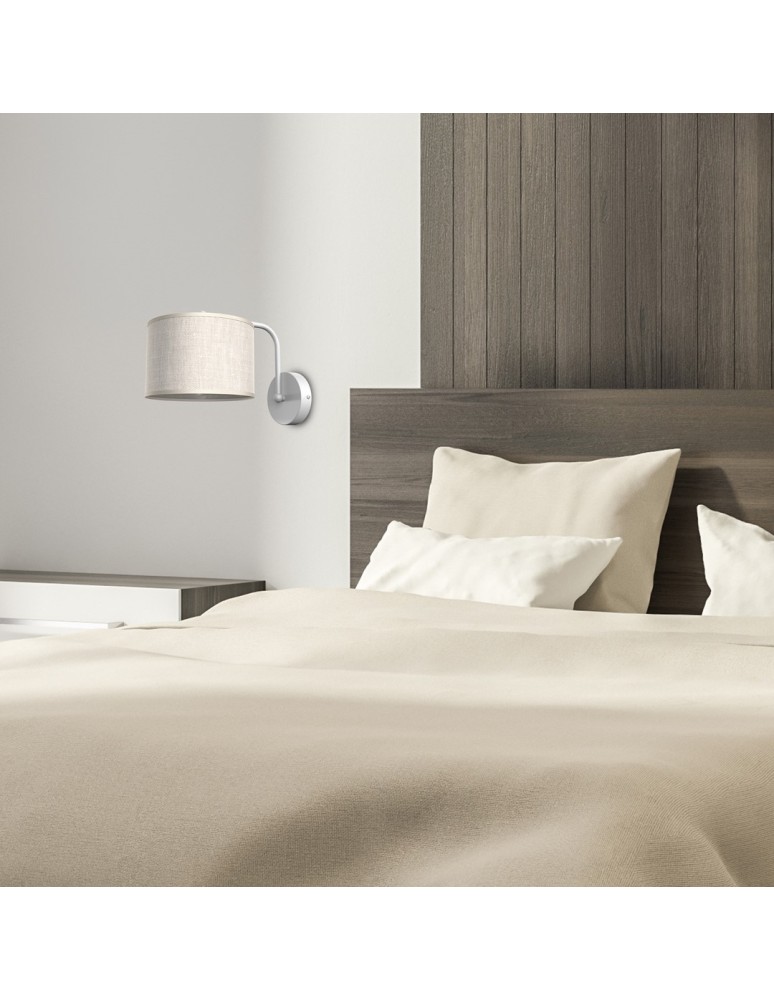 Wall lamps with lampshade - Milagro Wall lamp LINO WHITE / LEN 1xE27 MLP7493 - product kolory-swiatla.pl 4