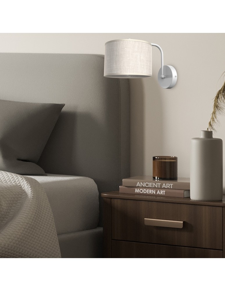 Wall lamps with lampshade - Milagro Wall lamp LINO WHITE / LEN 1xE27 MLP7493 - product kolory-swiatla.pl 5