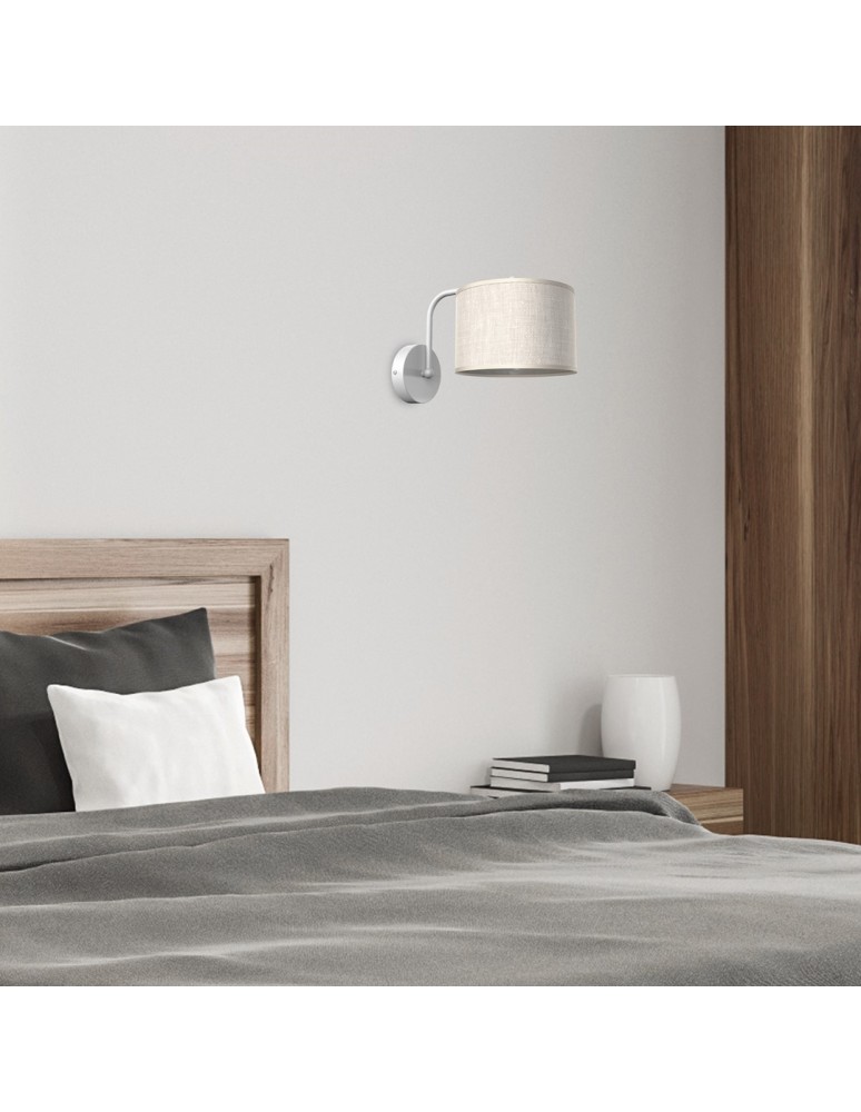 Wall lamps with lampshade - Milagro Wall lamp LINO WHITE / LEN 1xE27 MLP7493 - product kolory-swiatla.pl 6