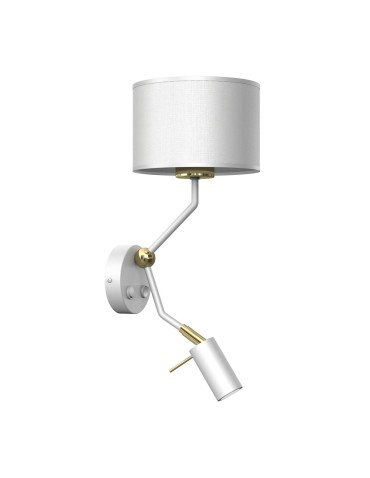 Milagro Wall lamp ALBION WHITE / BAWEŁNA 1xE27 + 1x mini GU10 MLP7505