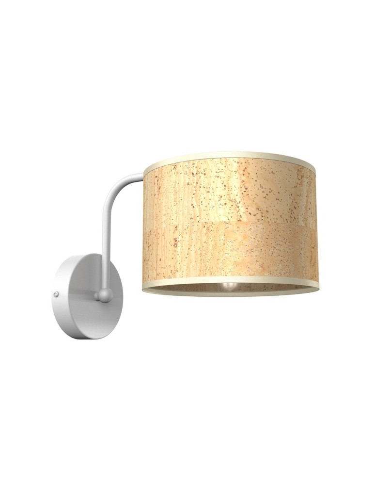 Wall lamps with lampshade - Milagro Wall lamp CORK White/Cork 1xE27 MLP7515 - product kolory-swiatla.pl 1