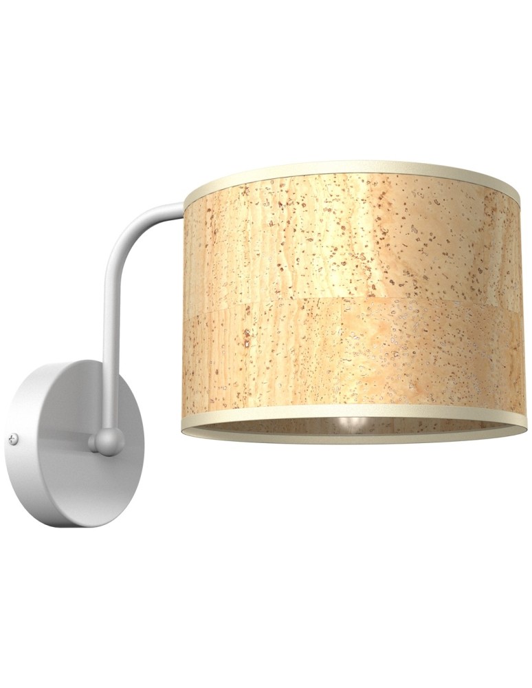 Wall lamps with lampshade - Milagro Wall lamp CORK White/Cork 1xE27 MLP7515 - product kolory-swiatla.pl 2