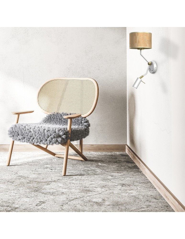 Reading wall lamps - Milagro Wall lamp CORK White/Cork 1xE27 + Mini GU10 MLP7516 - product kolory-swiatla.pl 3