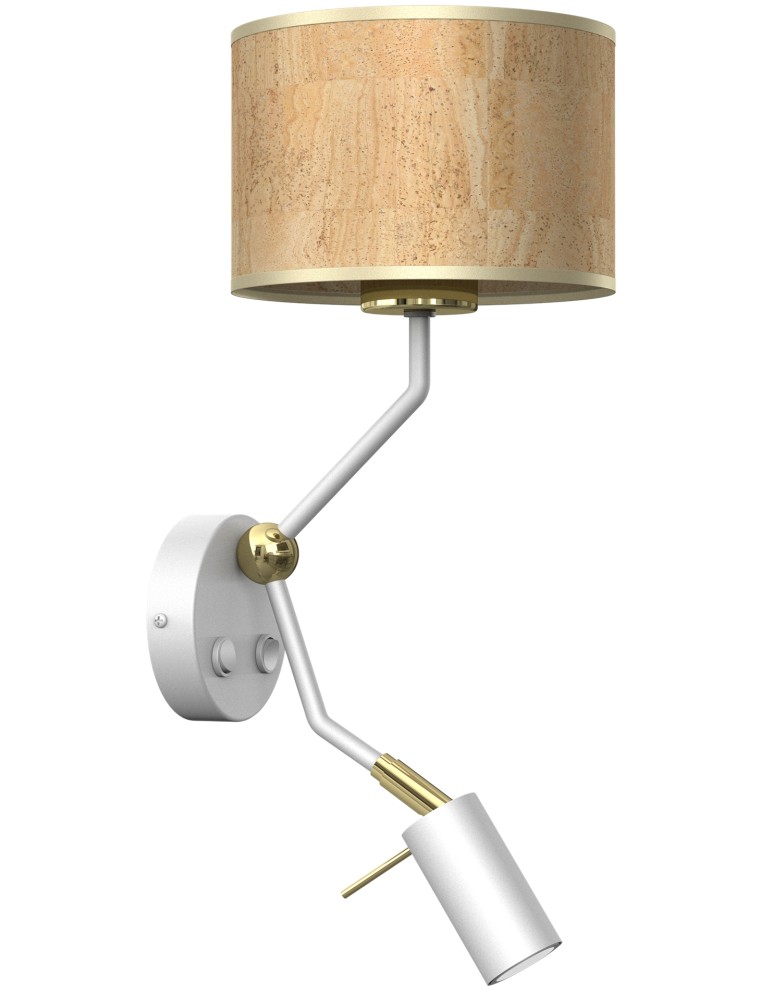 Reading wall lamps - Milagro Wall lamp CORK White/Cork 1xE27 + Mini GU10 MLP7516 - product kolory-swiatla.pl 7
