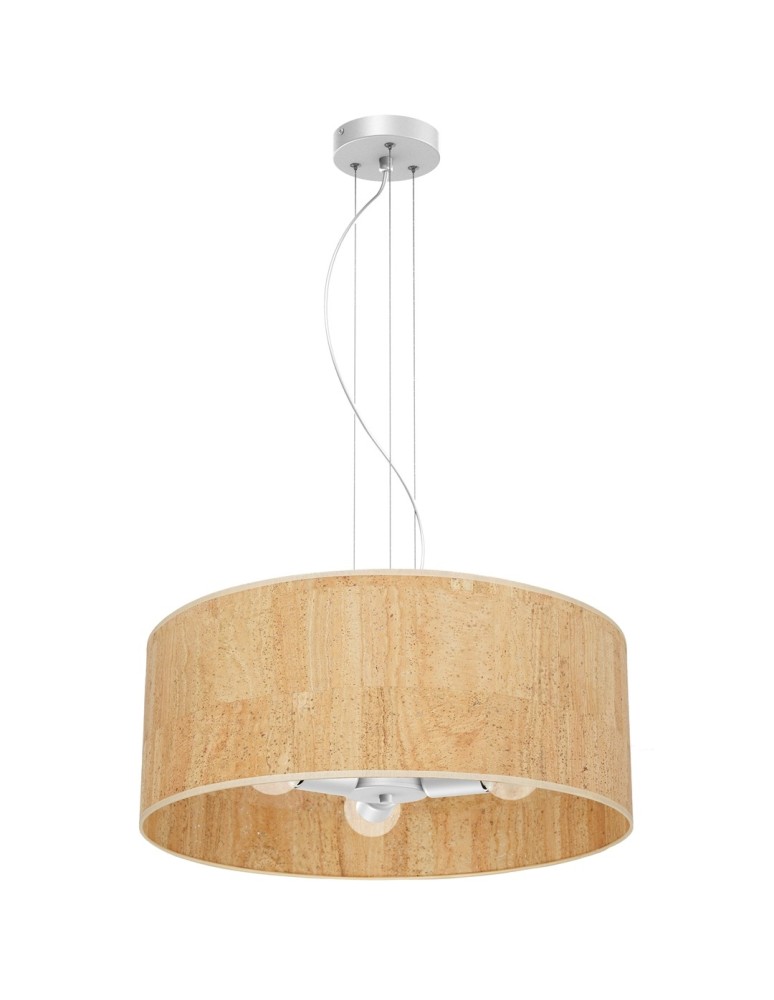 Boho pendant lamps - Milagro CORK White/Cork pendant lamp 3xE27 MLP7523 - product kolory-swiatla.pl 2
