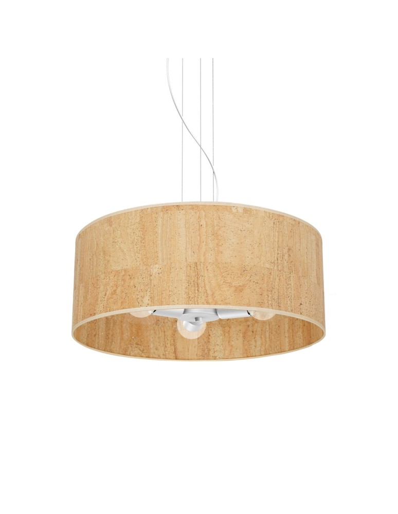 Boho pendant lamps - Milagro CORK White/Cork pendant lamp 3xE27 MLP7523 - product kolory-swiatla.pl 3