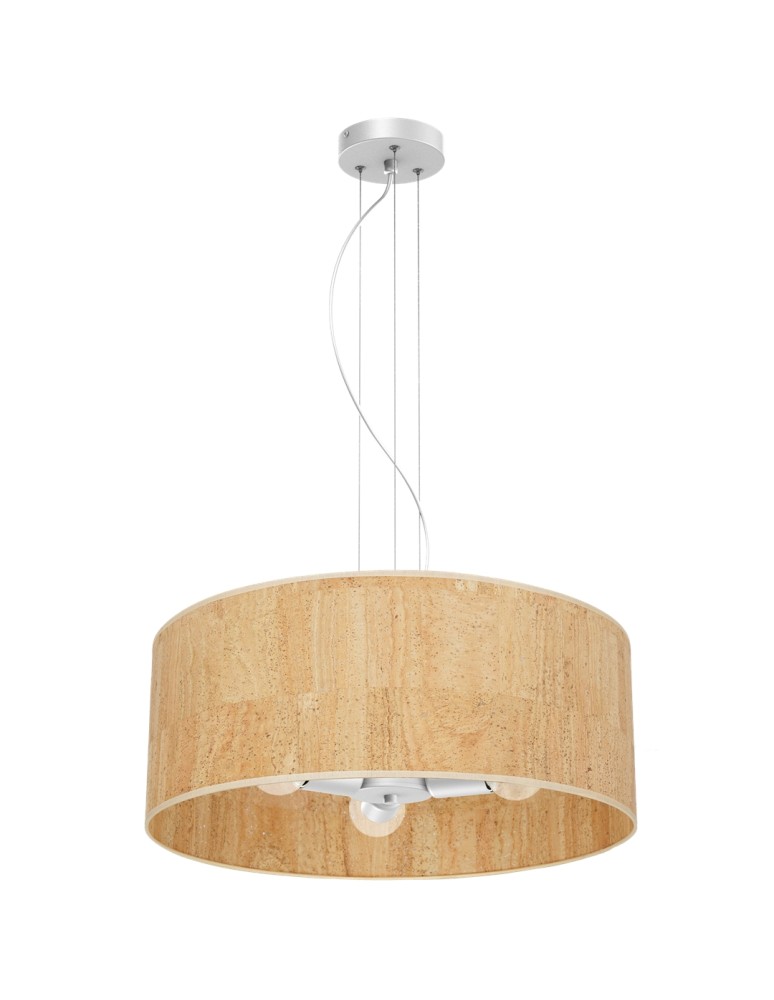 Boho pendant lamps - Milagro CORK White/Cork pendant lamp 3xE27 MLP7523 - product kolory-swiatla.pl 4