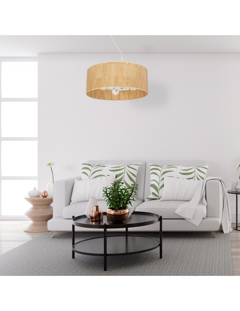 Boho pendant lamps - Milagro CORK White/Cork pendant lamp 3xE27 MLP7523 - product kolory-swiatla.pl 8