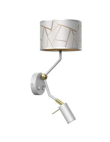 Milagro Wall lamp ZIGGY WHITE White/Gold 1xE27 + 1x mini GU10 MLP7562