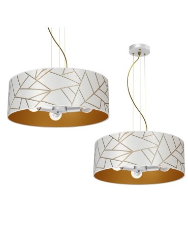 Milagro ZIGGY WHITE White/Gold 3xE27 pendant lamp MLP7569