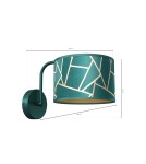 Wall lamps with lampshade - Milagro Wall lamp ZIGGY GREEN Gold/Bottle green 1xE27 MLP7572 - product 7