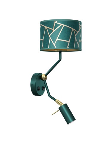 Milagro Wall lamp ZIGGY GREEN Gold/Bottle green 1xE27+1x mini GU10 MLP7573