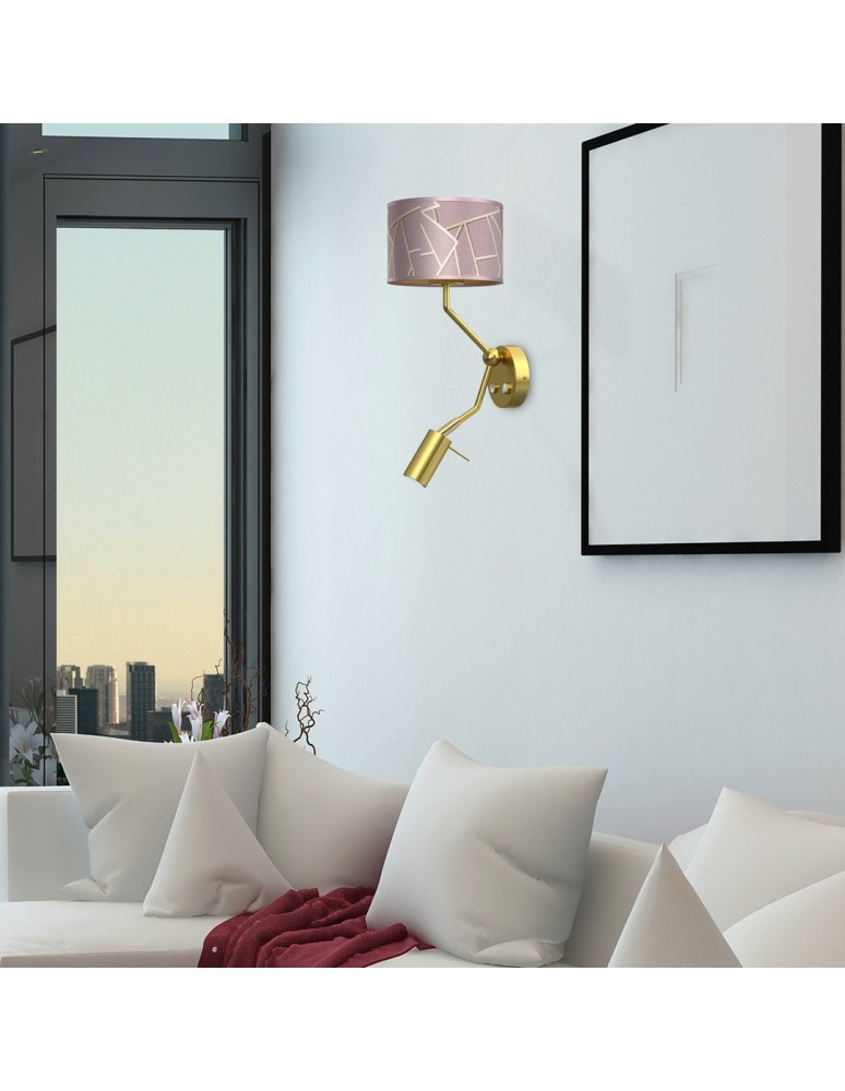 Reading wall lamps - Milagro Wall lamp ZIGGY PINK Gold/Pink 1xE27 + 1x mini GU10 MLP7584 - product kolory-swiatla.pl 4