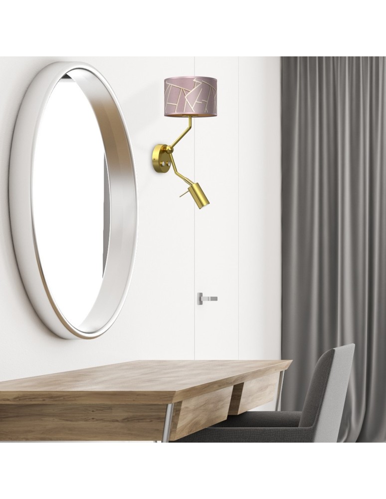 Reading wall lamps - Milagro Wall lamp ZIGGY PINK Gold/Pink 1xE27 + 1x mini GU10 MLP7584 - product kolory-swiatla.pl 6