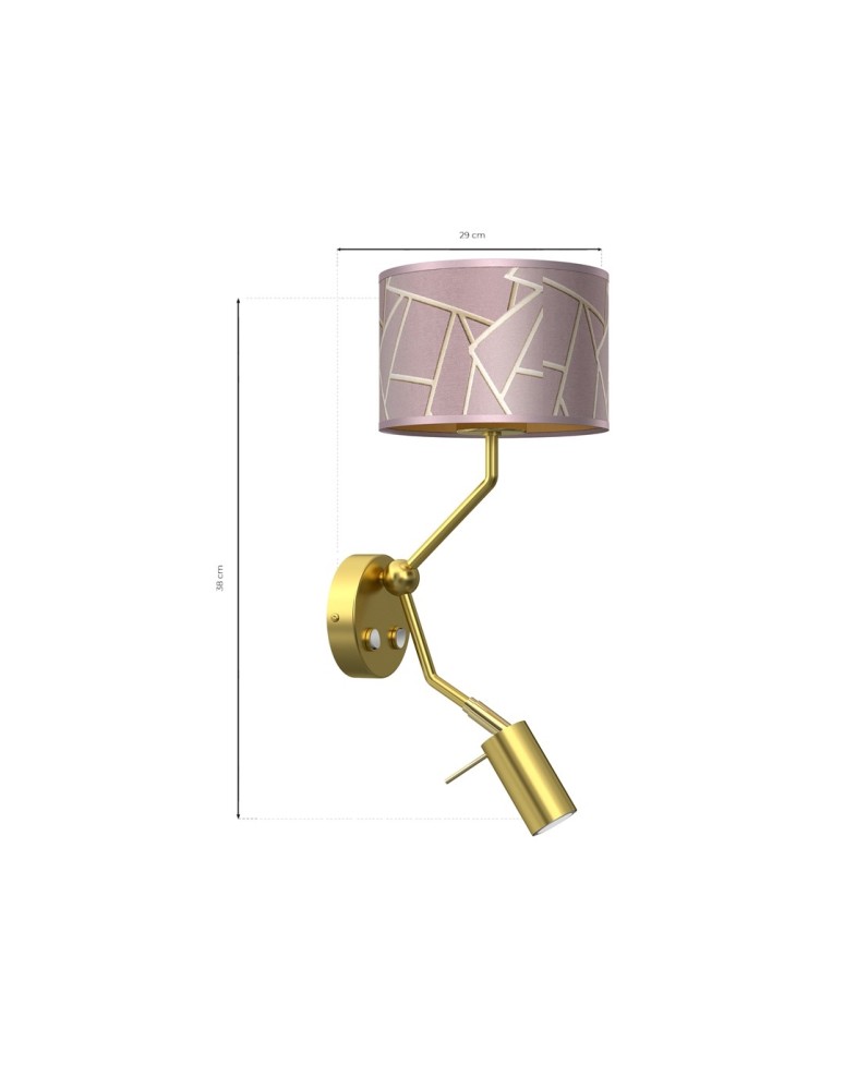 Reading wall lamps - Milagro Wall lamp ZIGGY PINK Gold/Pink 1xE27 + 1x mini GU10 MLP7584 - product kolory-swiatla.pl 7