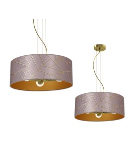 Milagro Lampa wisząca ZIGGY PINK Gold/Pink 3xE27 MLP7591