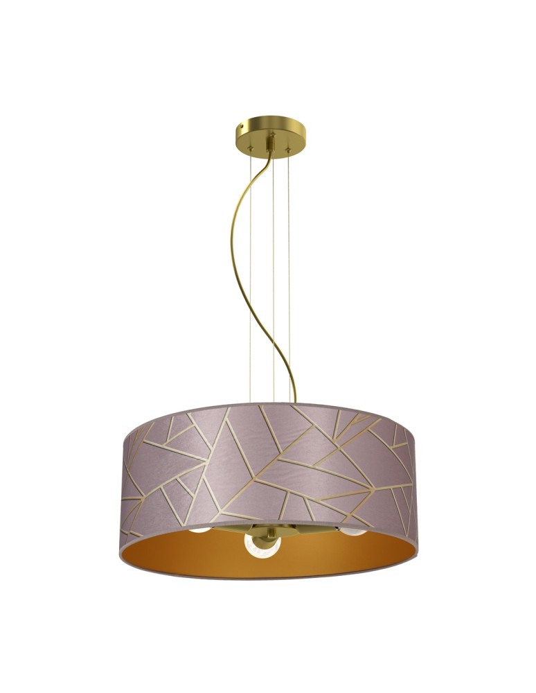 Pink pendant lamps - Milagro ZIGGY PINK Gold/Pink 3xE27 pendant lamp MLP7591 - product kolory-swiatla.pl 2