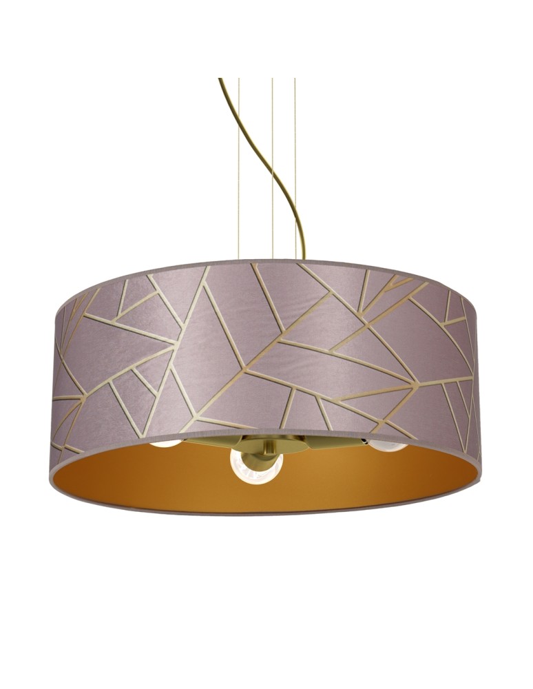 Pink pendant lamps - Milagro ZIGGY PINK Gold/Pink 3xE27 pendant lamp MLP7591 - product kolory-swiatla.pl 3