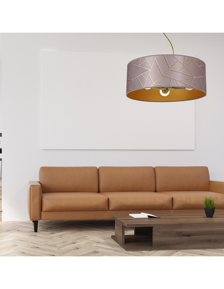 Pink pendant lamps - Milagro ZIGGY PINK Gold/Pink 3xE27 pendant lamp MLP7591 - product kolory-swiatla.pl 6