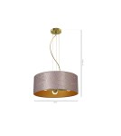 Pink pendant lamps - Milagro ZIGGY PINK Gold/Pink 3xE27 pendant lamp MLP7591 - product 8