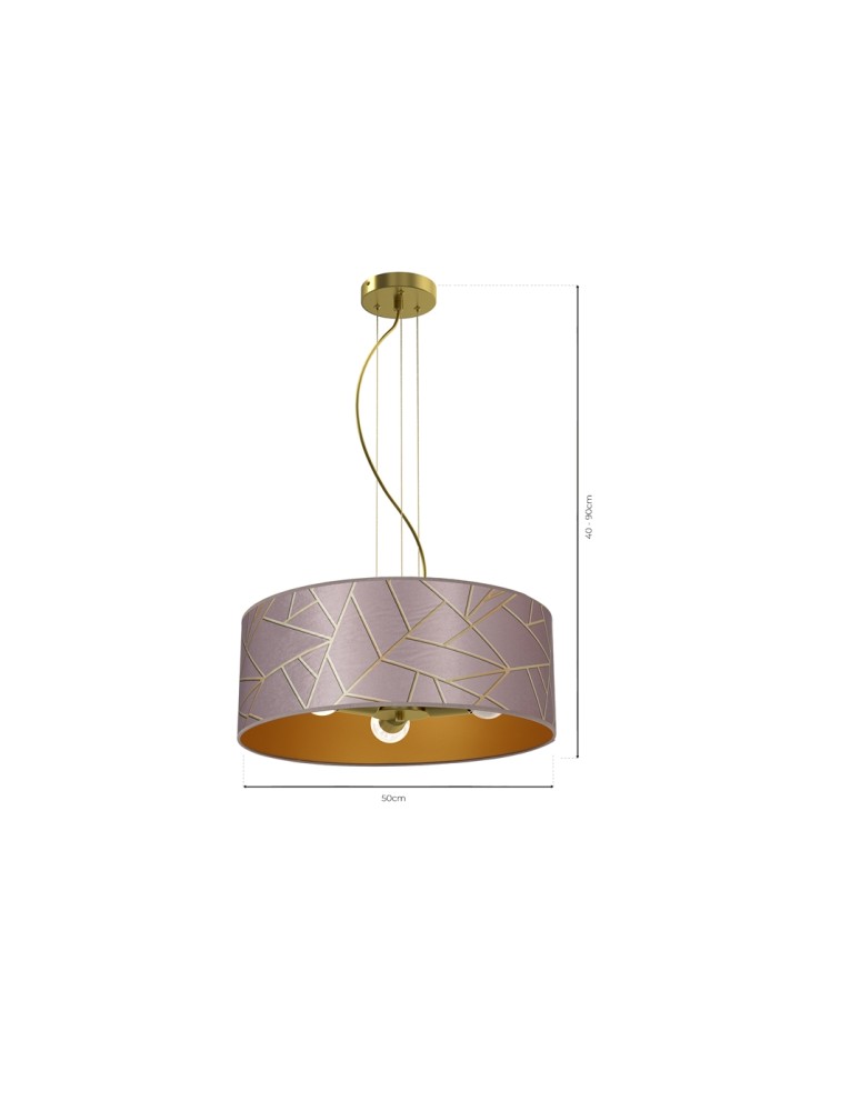 Pink pendant lamps - Milagro ZIGGY PINK Gold/Pink 3xE27 pendant lamp MLP7591 - product kolory-swiatla.pl 8