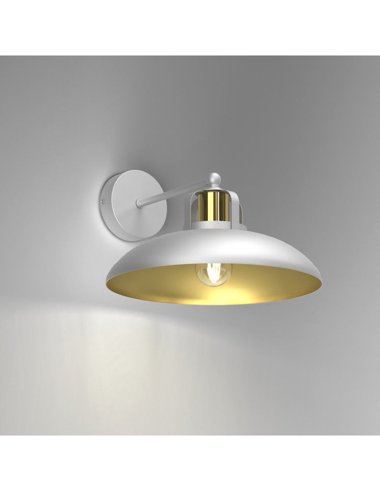 Loft wall lamps - industrial - Milagro Wall lamp FELIX WHITE/GOLD 1xE27 MLP7702 - product kolory-swiatla.pl 3