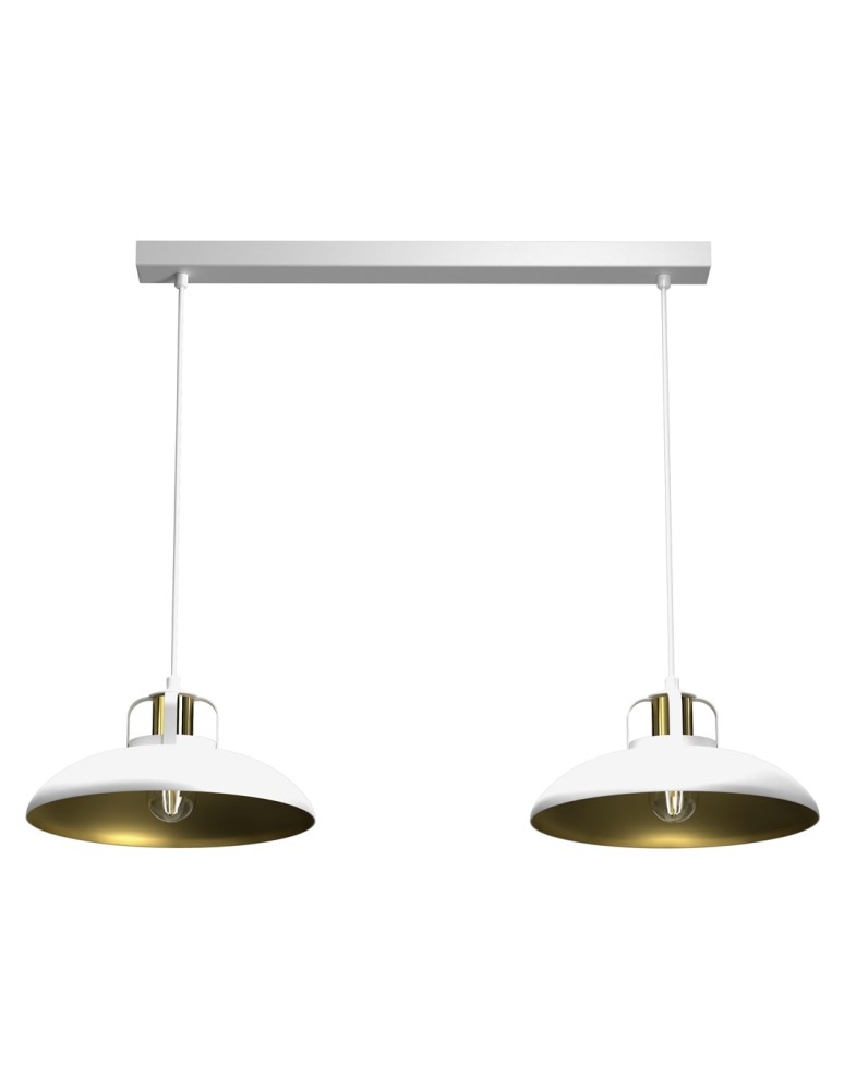 Pendant lamps on a strip - Milagro FELIX WHITE/GOLD 2xE27 pendant lamp MLP7705 - product kolory-swiatla.pl 1