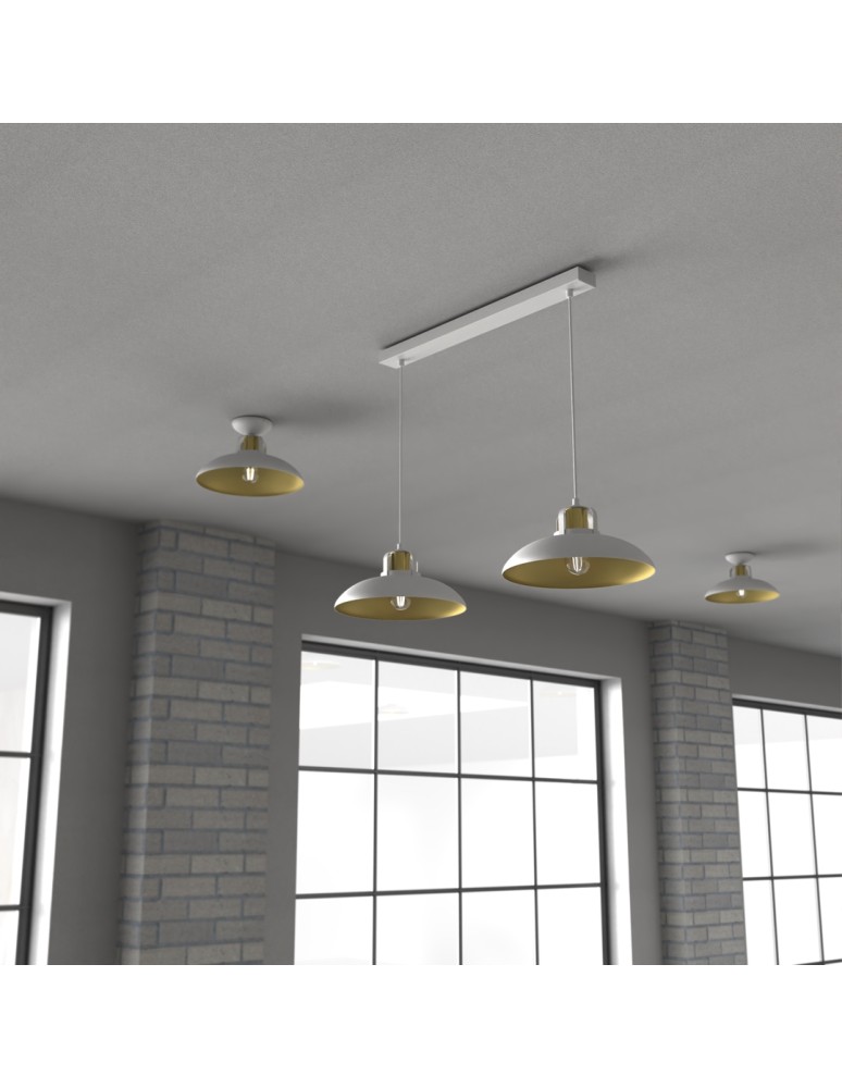 Pendant lamps on a strip - Milagro FELIX WHITE/GOLD 2xE27 pendant lamp MLP7705 - product kolory-swiatla.pl 3