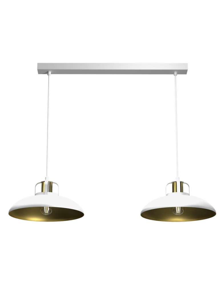 Pendant lamps on a strip - Milagro FELIX WHITE/GOLD 2xE27 pendant lamp MLP7705 - product kolory-swiatla.pl 4
