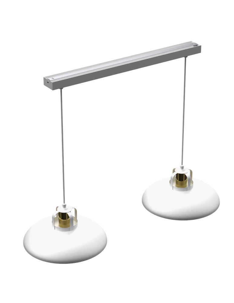 Pendant lamps on a strip - Milagro FELIX WHITE/GOLD 2xE27 pendant lamp MLP7705 - product kolory-swiatla.pl 5