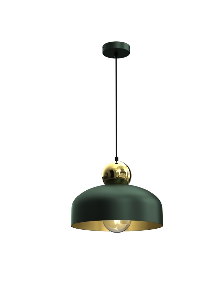Green pendant lamps - Milagro HARALD GOLD/GREEN 1xE27 MLP7694 Pendant Lamp. - product kolory-swiatla.pl 1
