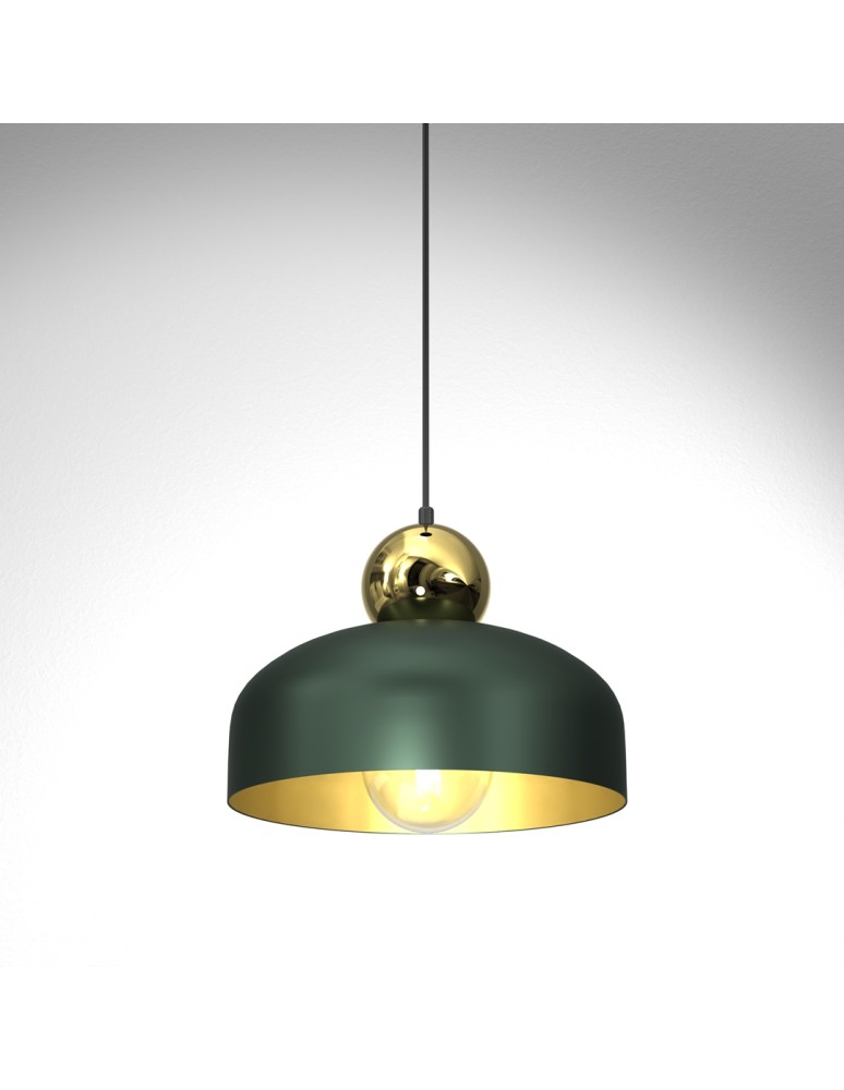Green pendant lamps - Milagro HARALD GOLD/GREEN 1xE27 MLP7694 Pendant Lamp. - product kolory-swiatla.pl 2