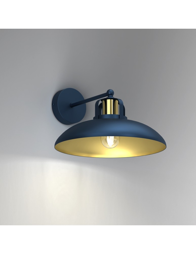 Loft wall lamps - industrial - Milagro Wall lamp FELIX NAVY BLUE/GOLD 1xE27 MLP7712 - product kolory-swiatla.pl 2