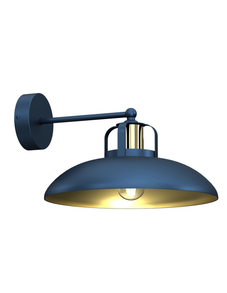 Loft wall lamps - industrial - Milagro Wall lamp FELIX NAVY BLUE/GOLD 1xE27 MLP7712 - product kolory-swiatla.pl 5